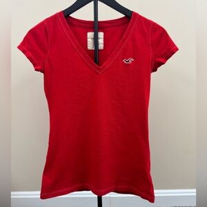 Hollister Red Fitted Short Sleeve T-Shirt